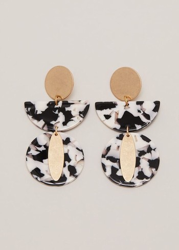 Phase Eight Resin Shape Drop Jewellery Black/White USA | 9143508-BM